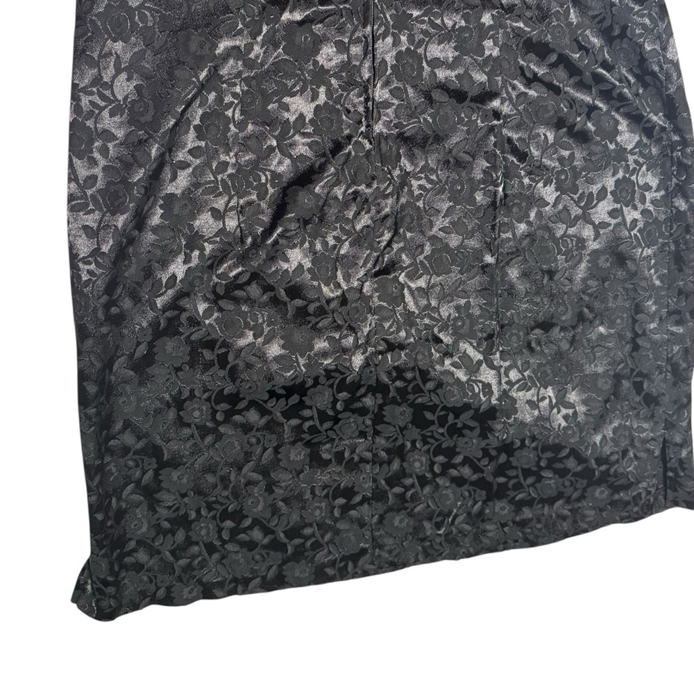 Be Smart Elegant Black Sleeveless mini Dress Y2K jacquard grunge goth floral‎ - Picture 8 of 11